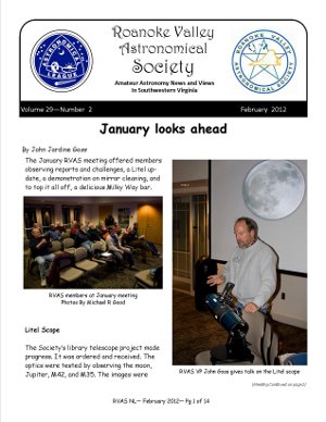 February 2012 RVAS Newsletter