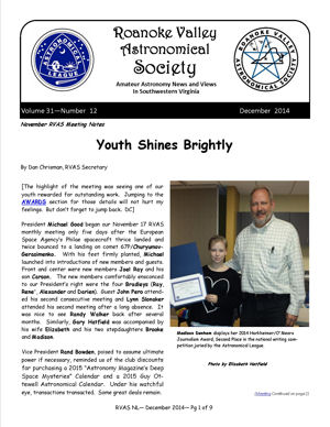 December 2014 RVAS Newsletter